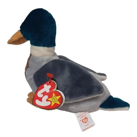 Ty Beanie Baby Jake The Mallard Drake Duck, 1997 1998 Rare Multiple Tag … - Picture 5 of 12